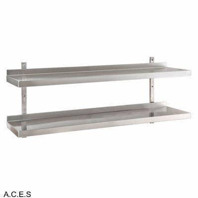 JEMI Double Tier Solid Wall Shelf - 1.0mm 600mm wide-Auscaterquip