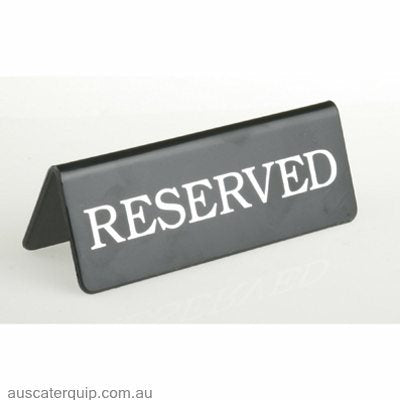 SIGN: "RESERVED" SILVER ON BLACK-Auscaterquip