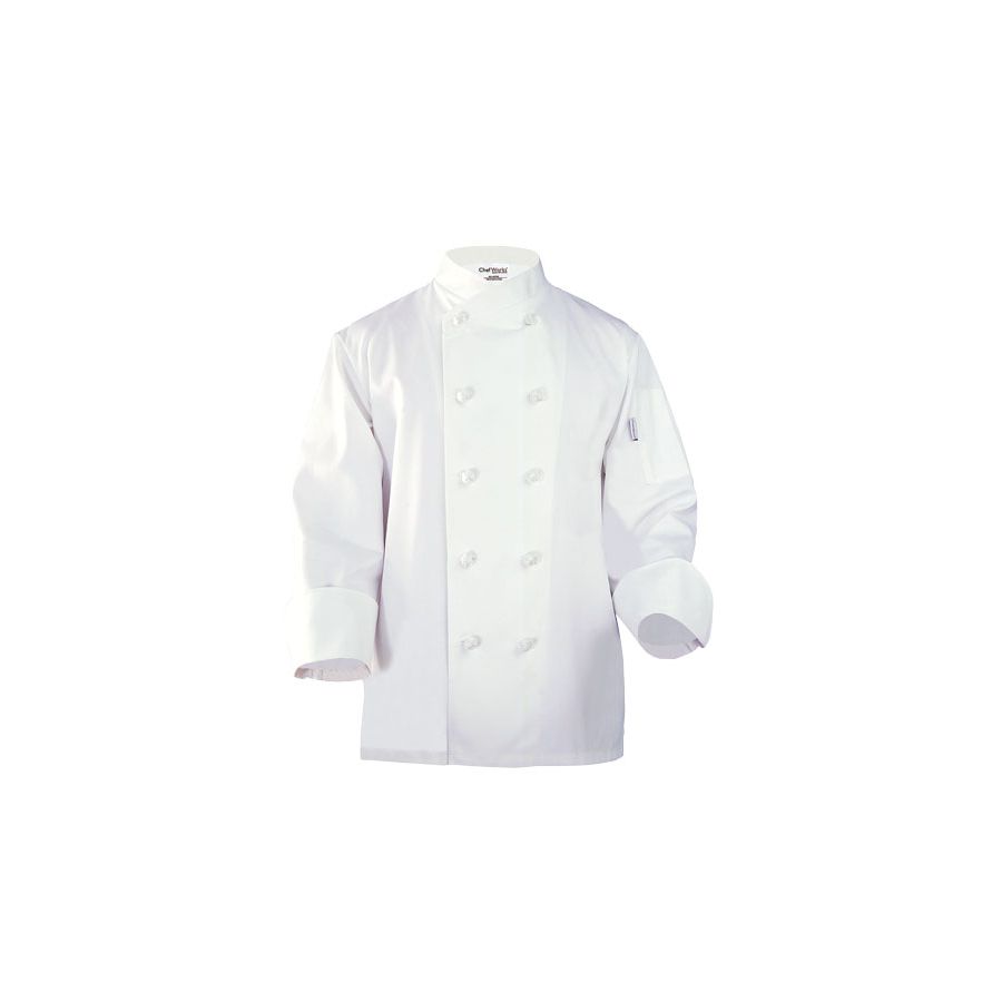 Nice Basic Chef Jacket w/ Crossover Collar-Auscaterquip