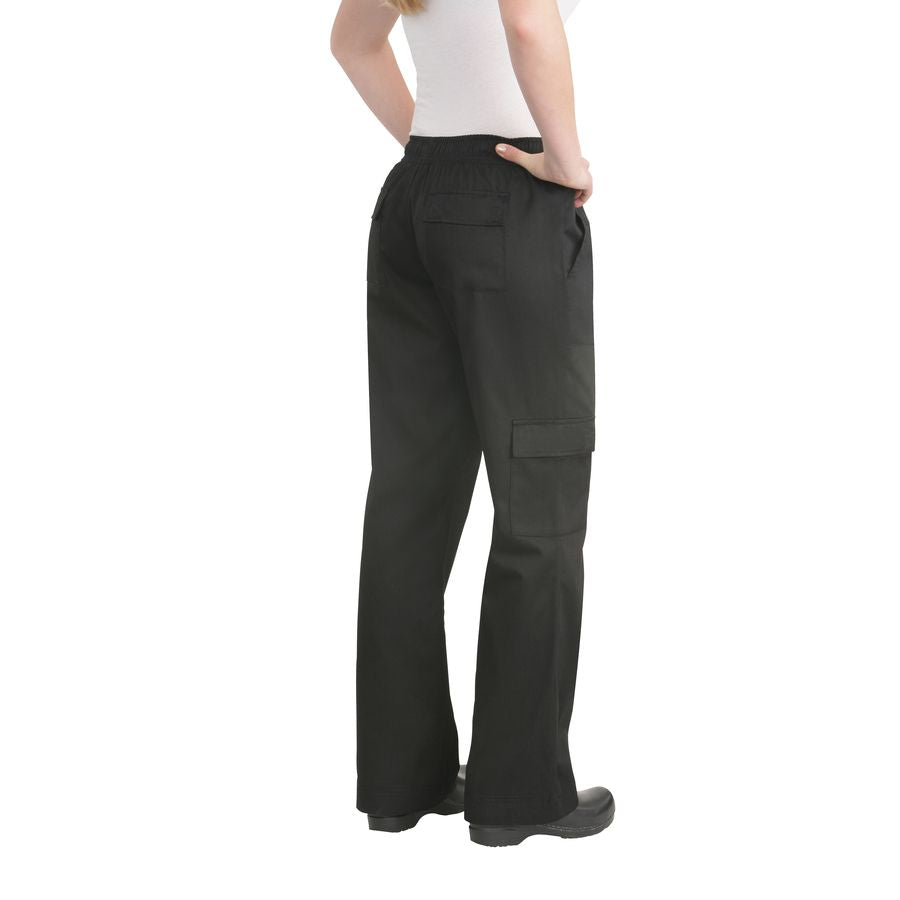Women's Black Cargo Chef Pant-Auscaterquip