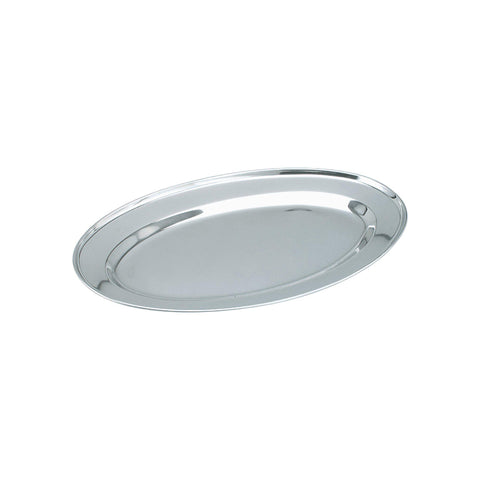 Chef Inox PLATTER-OVAL - Stainless Steel 650mm ROLLED EDGE (x1)