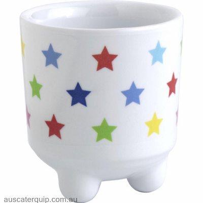 JAB MULTICOLOUR STARS ON WHITE EGG CUP 45x50mm (STS0825)