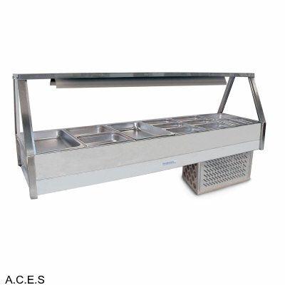 ROBAND COLD FOOD DISPLAY BARS -   REFRIGERATED COLD PLATE - DOUBLE ROW - 12 Pans