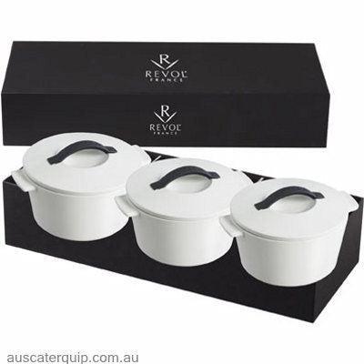 Revol REVOL REVOLUTION ROUND CASSEROLE W/LID WHITE 200ml-Auscaterquip
