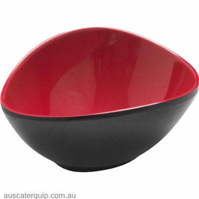 JAB DIP BOWL TRIANGULAR RED/BLACK 95x80x40mm (STS0377)-Auscaterquip