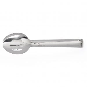 Chef Inox ROUND SPOON TONGS Stainless Steel ONE SIDE SLOTTED 240mm