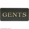 WALL SIGN: "Gents" WHITE ON BLACK