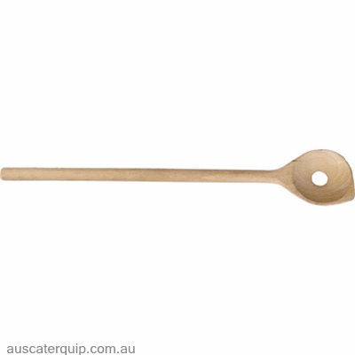 Chef Inox WOOD SPOON-350mm W/HOLE BEECHWOOD-Auscaterquip
