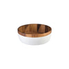 Moda BROOKLYN  ROUND BOWL-WHITE BASE | 300mm Ø | 100mm H ACACIA (Each)