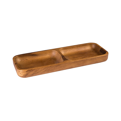 Moda BROOKLYN DIVIDED TRAY-410x145x40mm ACACIA (Each)