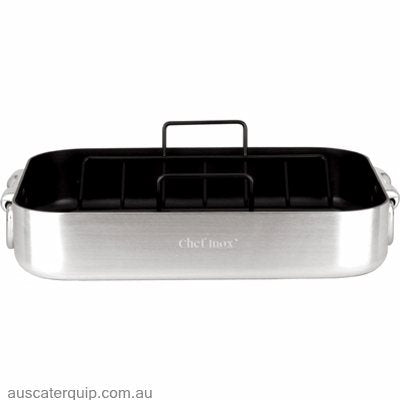 Chef Inox ROAST PAN-360x270x80 DROP HDL NON-STICK PROFILE-Auscaterquip