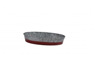 Chef Inox CONEY ISL-GALVANISED OVAL TRAY DIPPED RED 240x160x45mm EA
