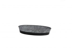 Chef Inox CONEY ISL-GALVANISED OVAL TRAY DIPPED BLK 240x160x45mm EA