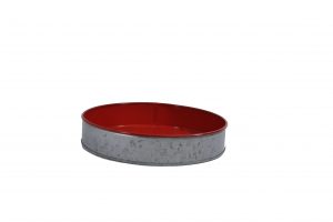 Chef Inox CONEY ISL-GALVANISED ROUND TRAY DIPPED RED 240x45mm EA