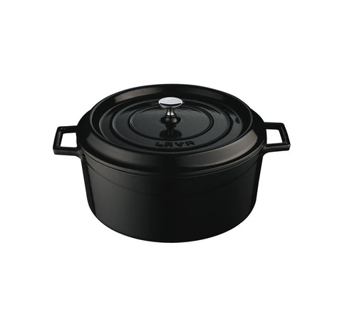 Lava TRENDY CASSEROLE-ROUND | 6.7lt | 280mm Ø BLACK (Each)