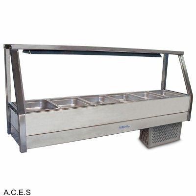 ROBAND COLD FOOD DISPLAY BARS - REFRIGERATED COLD PLATE - SINGLE ROW - 6 Pans-Auscaterquip
