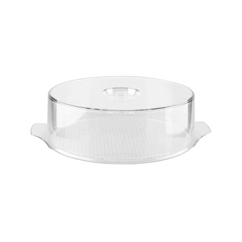 Alkan Zicco  STACKABLE ROUND COVER & TRAY-300mm Ø CLEAR POLYCARBONATE (Each)