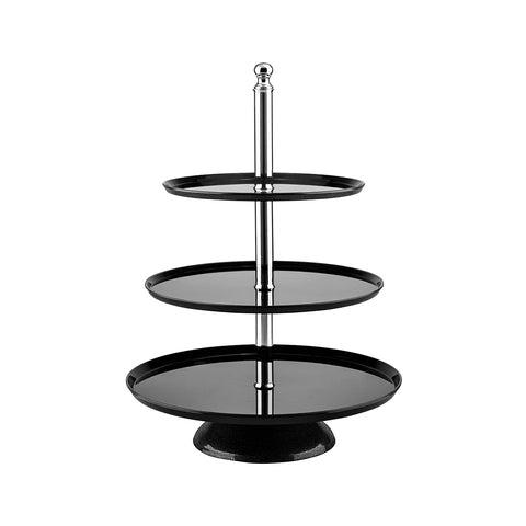 Alkan Zicco  ROUND STAND-3 TIER | 250/300/350mmD Ø | 37cm H CLEAR POLYCARBONATE (Each)