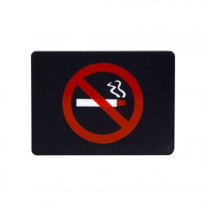Chef Inox WALL SIGN: "No Smoking Symbol" RED ON BLACK EA