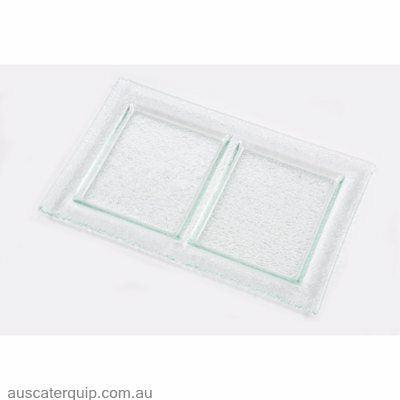 Han RECTANGLE PLATTER 2 COMP 300x200mm CLEAR-Auscaterquip