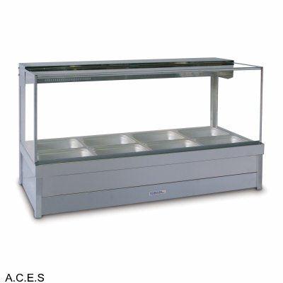 ROBAND SQUARE GLASS HOT FOOD DISPLAY BARS - DOUBLE ROW - 12 Pans-Auscaterquip