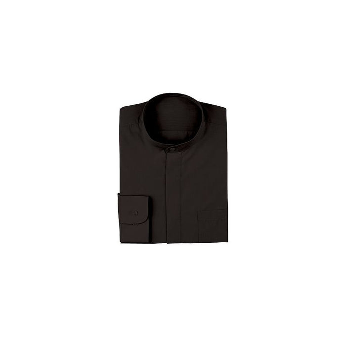 Men's Black Banded Collar Shirt-Auscaterquip
