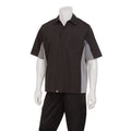 Men's Black/Grey Universal Contrast Cook Shirt-Auscaterquip