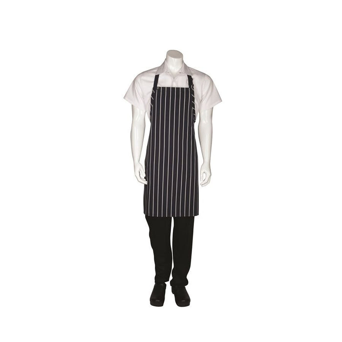 Navy/White Striped Bib Apron No Pocket-Auscaterquip