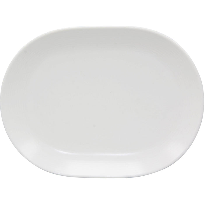 Rene Ozorio RIMMED OVAL PLATTER-207mm AURA, MATT WHITE (994820)-Auscaterquip