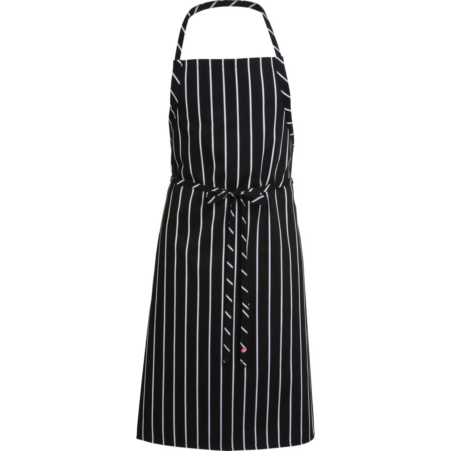 Black Chalkstripe Adjustable English Chefs Apron N/P-Auscaterquip