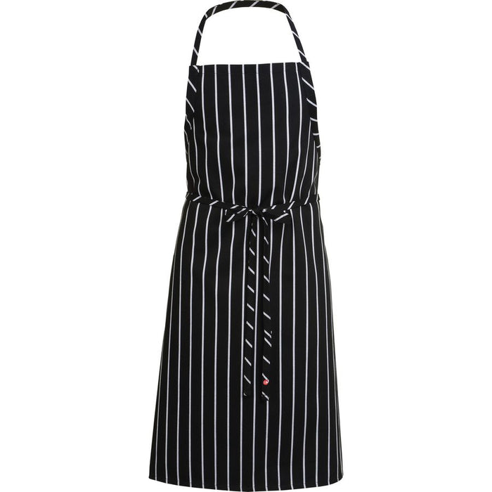 Black Chalkstripe Adjustable English Chefs Apron N/P-Auscaterquip