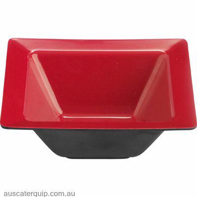 JAB eol-SQUARE BOWL W/RIM RED/BLACK 205x70mm (STS0420)-Auscaterquip