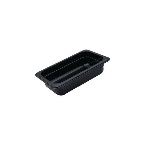 Cater-Rax POLYCARBONATE PC FOOD PAN-1/4 SIZE  65mm BLACK (Each)