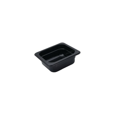 Cater-Rax POLYCARBONATE PC FOOD PAN-1/6 SIZE  65mm BLACK (Each)