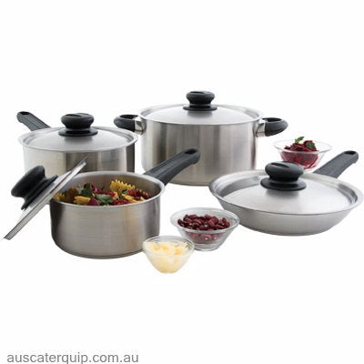 Chef Inox COOKWARE SET- S/S 5pc BAKELITE HDL CLUB-Auscaterquip