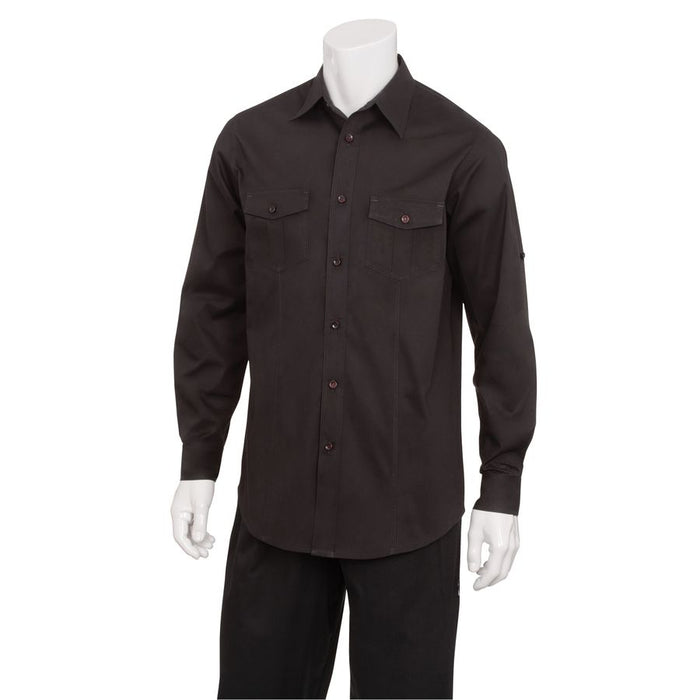Men's Black Two Pocket Shirt-Auscaterquip