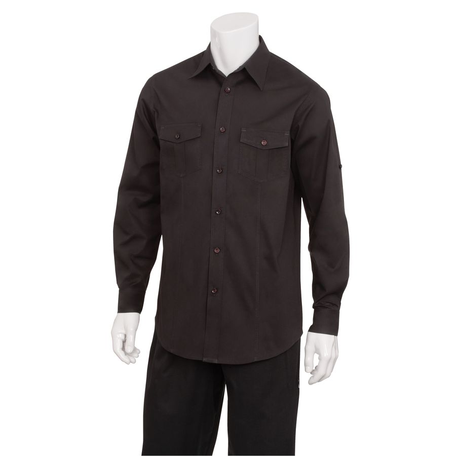 Men's Black Two Pocket Shirt-Auscaterquip