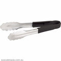 Chef Inox TONG-UTILITY S/S 230mm BLACK-Auscaterquip
