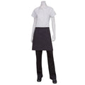 Black Fine Striped Wide 1/2 Bistro Apron with Black Ties-Auscaterquip