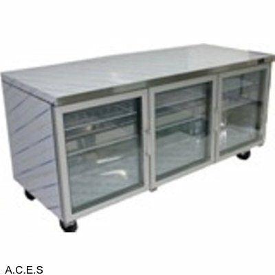 GREENLINE COMPACT BENCH REFRIGERATION GLASS DOORS 1828mm wide-Auscaterquip