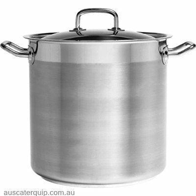 Chef Inox STOCKPOT-18/10 240x240mm 10.75lt w/LID "PROFESSIONAL"-Auscaterquip