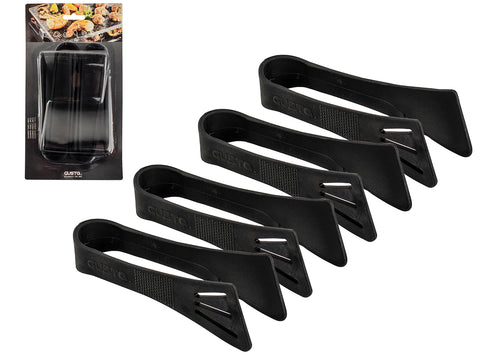 Gusta -GOURMET TONGS BLK NYLON 130mm 4pk Pack