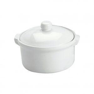 Vitroceram CASSEROLE-ROUND WITH COVER 1.0lt WHITE (x12)