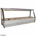 ROBAND STRAIGHT GLASS HOT FOOD DISPLAY BARS SINGLE ROW - 6 Pans-Auscaterquip