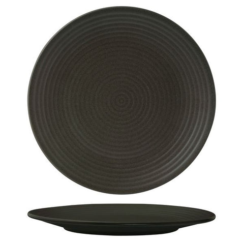 Zuma CHARCOAL ROUND COUPE RIBBED PLATE-310mm Ø  (x3)