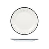 Ryner Melamine EVOKE ROUND PLATE-270mm Ø WHITE W/BLACK LINE (x12)