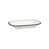 Ryner Melamine EVOKE RECT DISH-270x200x42mm WHITE W/BLACK LINE (x12)