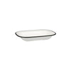 Ryner Melamine EVOKE RECT DISH-230x176x45mm WHITE W/BLACK LINE (x12)