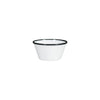 Ryner Melamine EVOKE TAPERED BOWL-125x125x67mm WHITE W/BLACK LINE (x12)