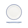 Ryner Melamine EVOKE ROUND PLATE-270mm Ø WHITE W/BLUE LINE (x12)